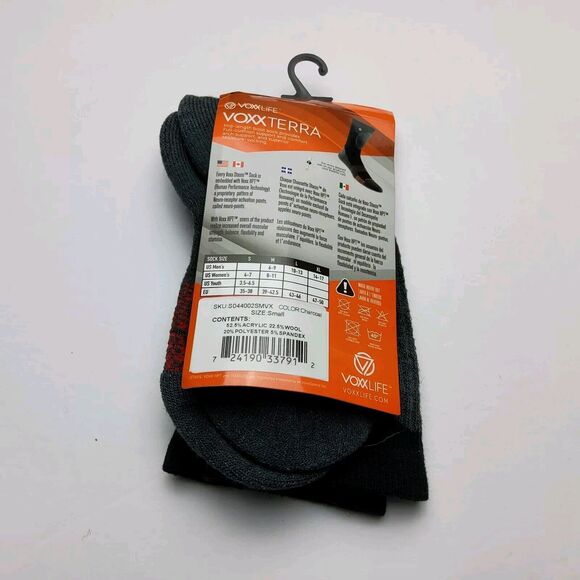 Voxx Life Wool Blend VoxxTerra Neuro Socks All Season Outdoor Boot Crew Size S - Picture 3 of 4